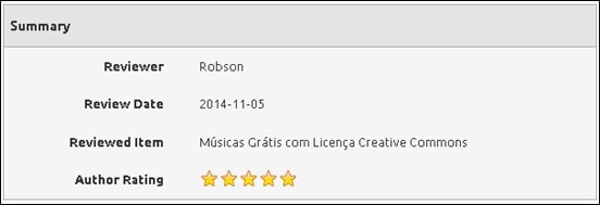 INSERIR UM SISTEMA DE CLASSIFICACAO NO POST ARTIGO