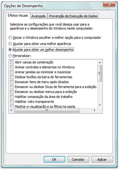COMO OTIMIZAR DESEMPENHO DO WINDOWS 7 - OPCOES DE DESEMPENHO