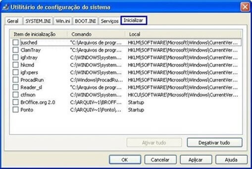 COMO OTIMIZAR DESEMPENHO DO WINDOWS 7 - msconfig-inicializar-opcoes-desmarcadas