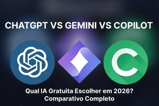 ChatGPT vs Gemini vs Copilot: Qual IA Gratuita Escolher em 2026? Comparativo Completo