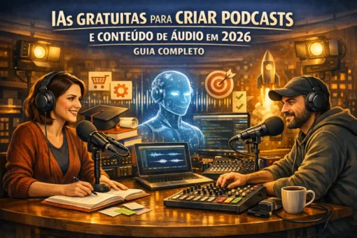 IAs Gratuitas para Criar Podcasts e Conteúdo de Áudio em 2026: Guia Completo
