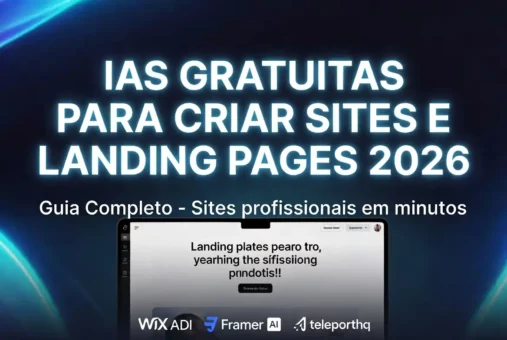 IAs Gratuitas para Criar Sites e Landing Pages em 2026 – Guia completo com as melhores ferramentas de IA para criar sites
