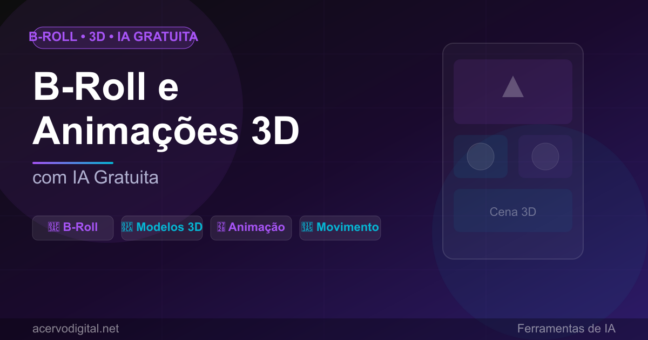 Gere B-Roll Profissional e Animações 3D com IA Gratuita em 2026