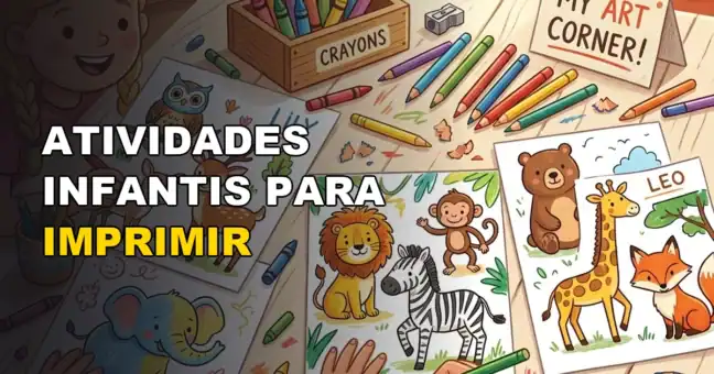Capa oficial do post sobre atividades infantis para download gratuito