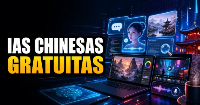 Capa do guia sobre IAs chinesas gratuitas para texto, imagem, video, pesquisa e programacao
