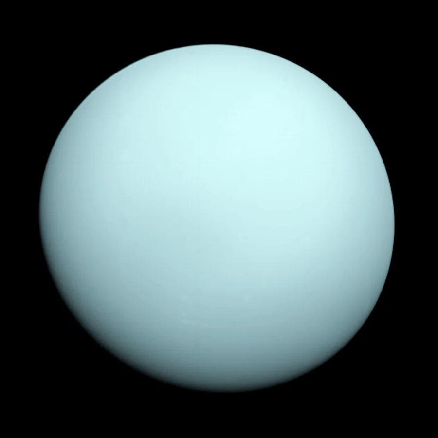 Urano: Urano fotografado pela Voyager 2 em 1986.